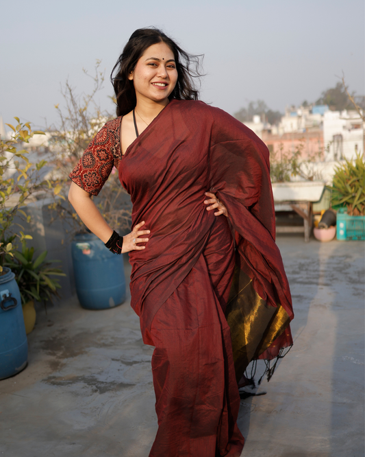 Raktim Zari Mul Cotton Saree