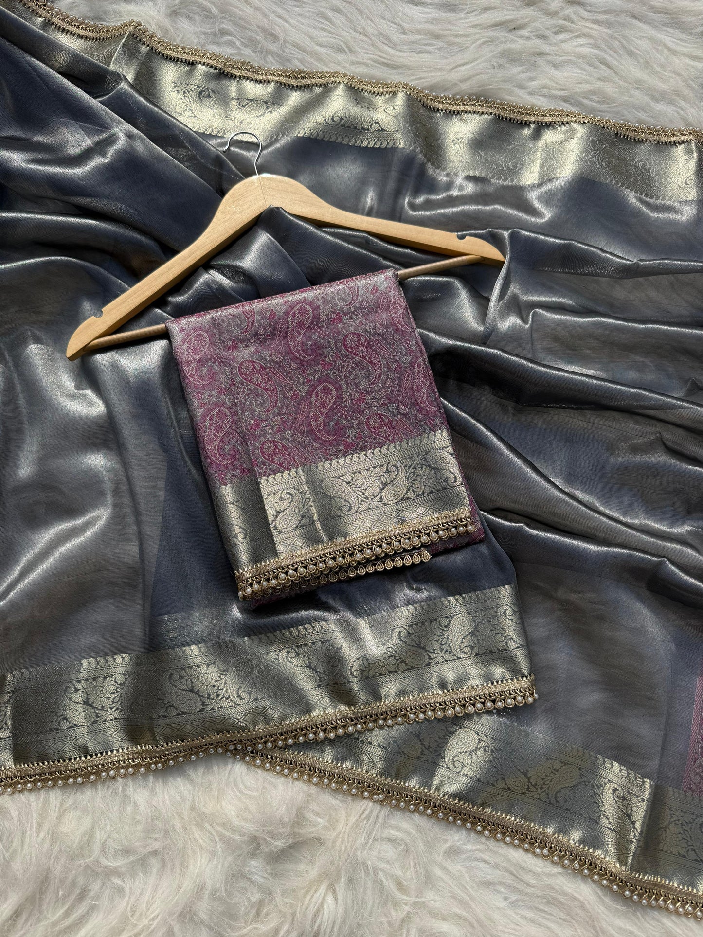 Pashmeena Banarasi Tissue Silk Saree