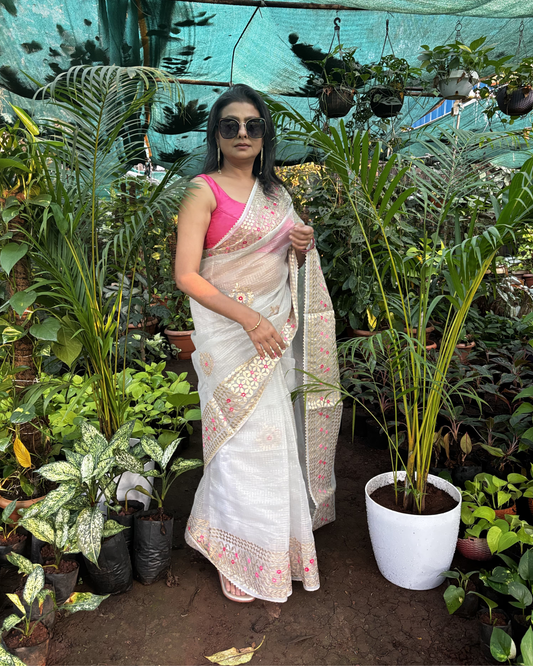 Shweta Pushp Kota Doria Saree