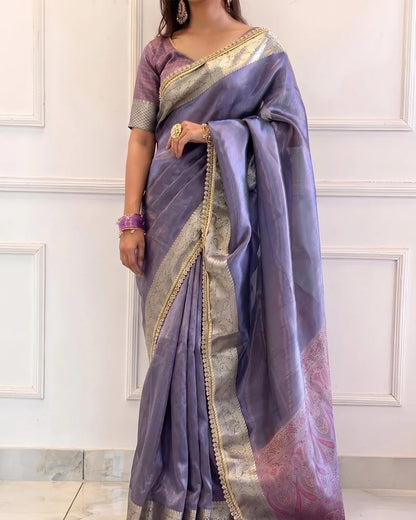 Pashmeena Banarasi Tissue Silk Saree