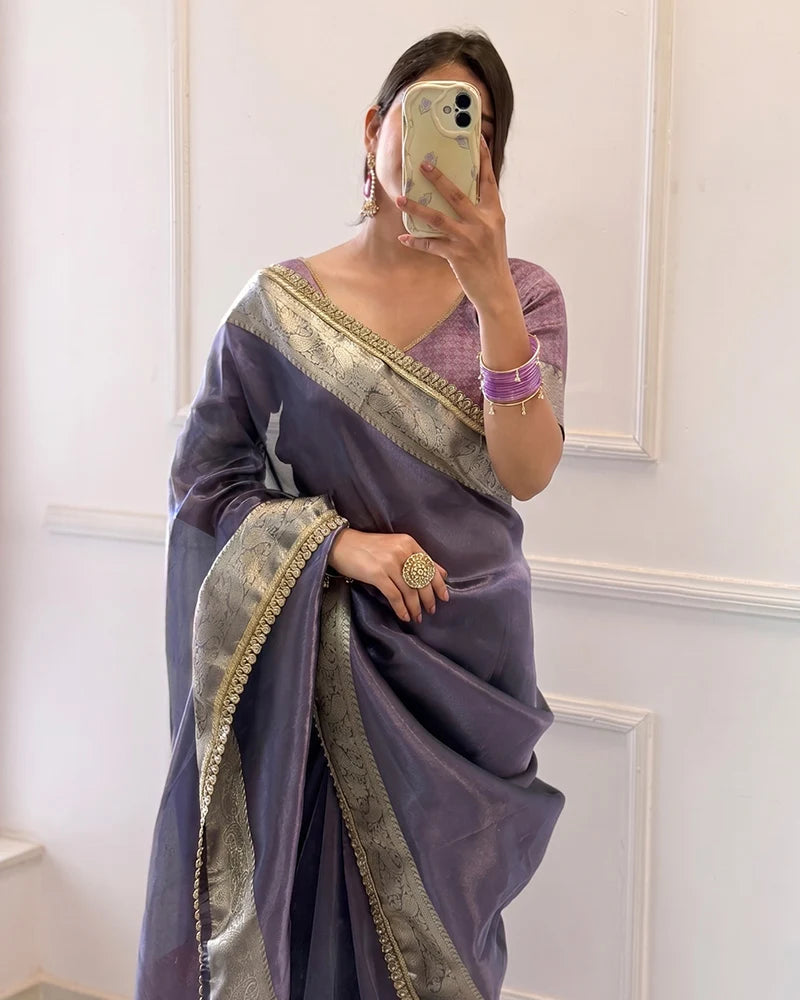 Pashmeena Banarasi Tissue Silk Saree