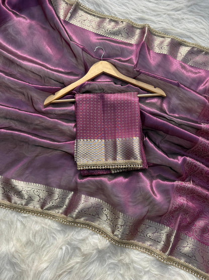 Pashmeena Banarasi Tissue Silk Saree