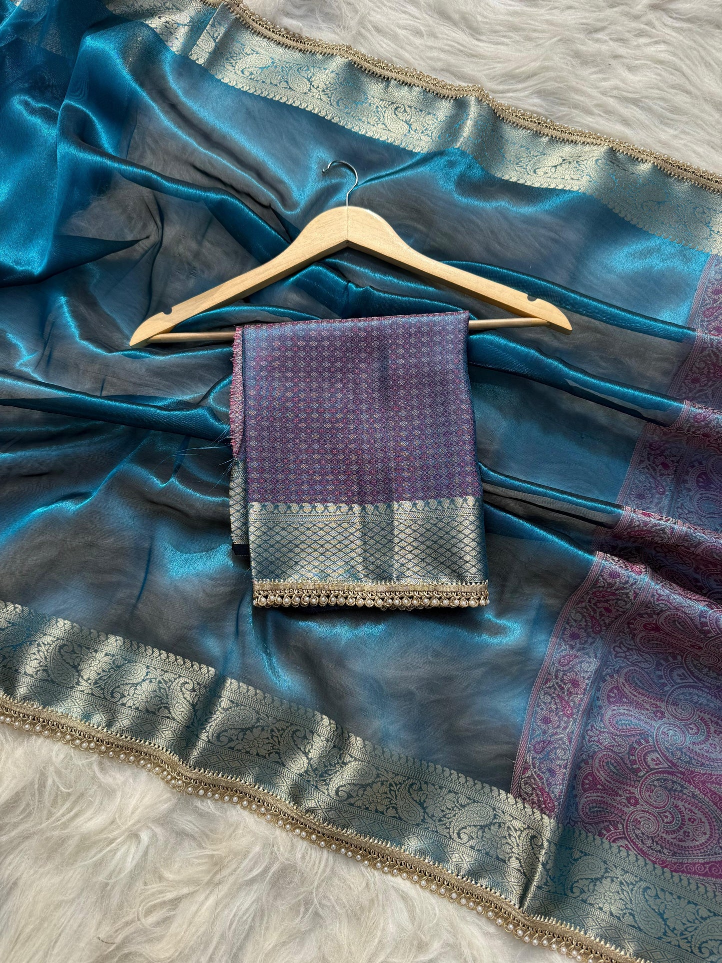 Pashmeena Banarasi Tissue Silk Saree