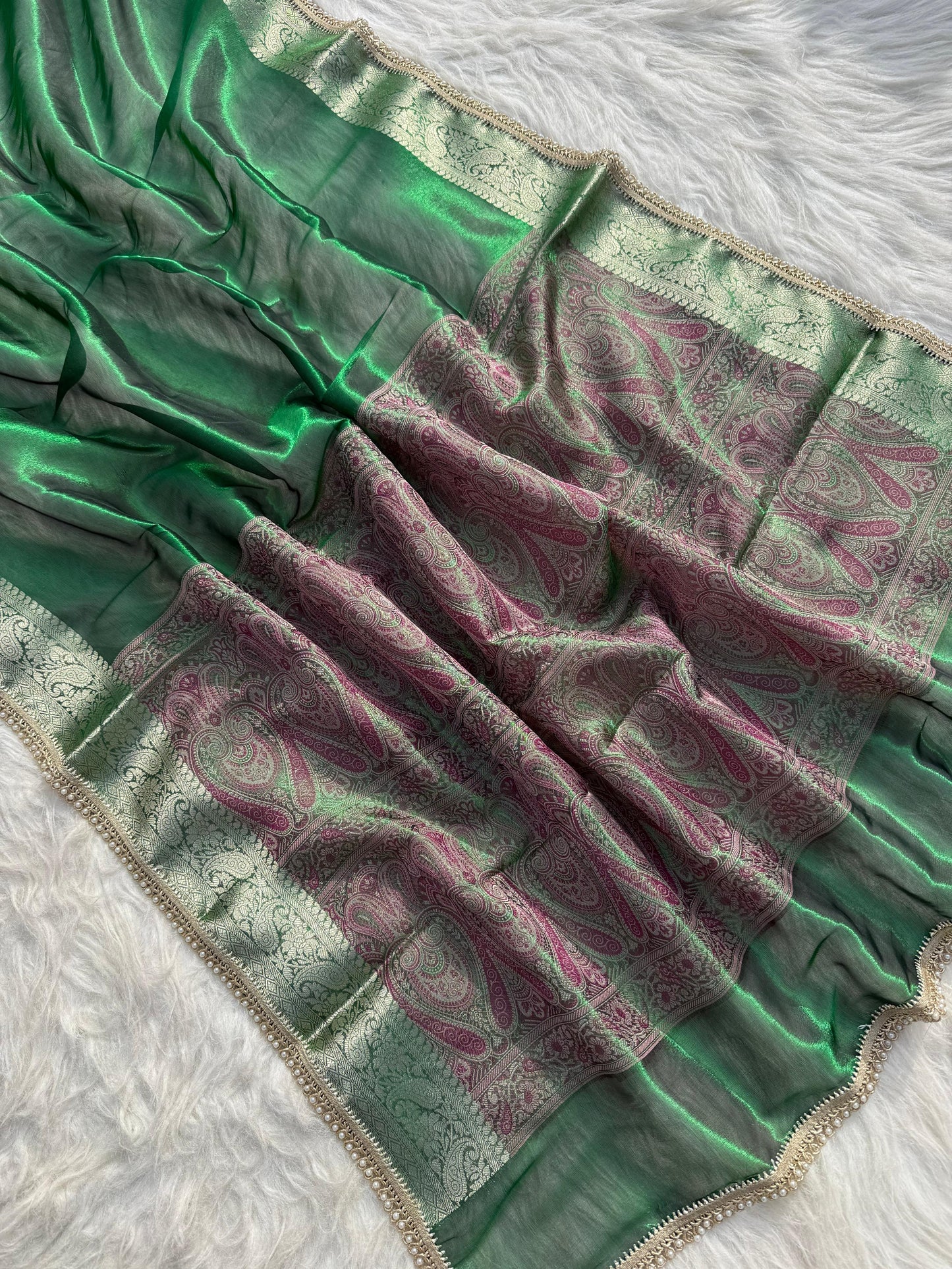 Pashmeena Banarasi Tissue Silk Saree