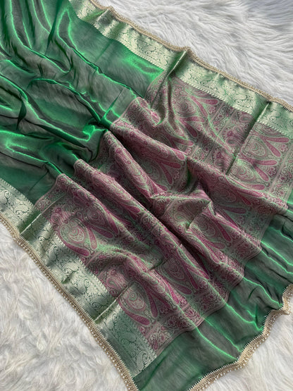 Pashmeena Banarasi Tissue Silk Saree