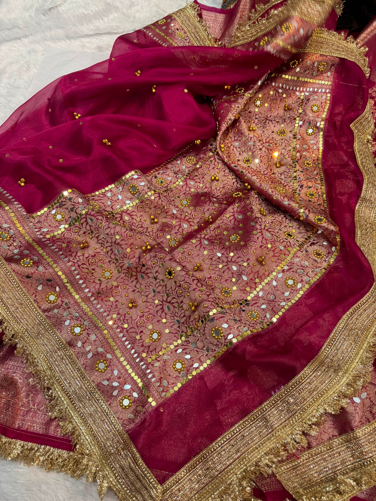 Viral Banarasi Soft Tissue Silk Ghunghroo Saree With Heavy Lace Attached