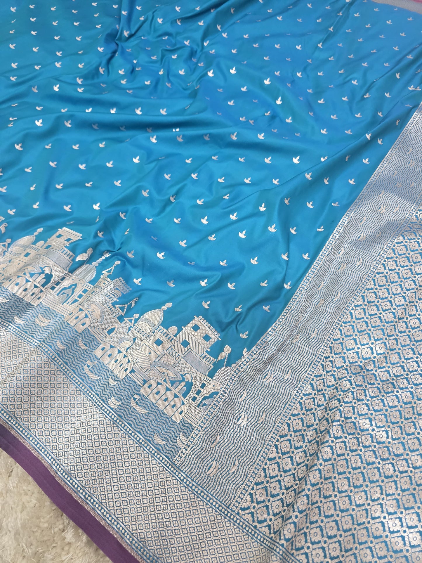 Mashru Katan Silk Ghat Border Banarasi Saree