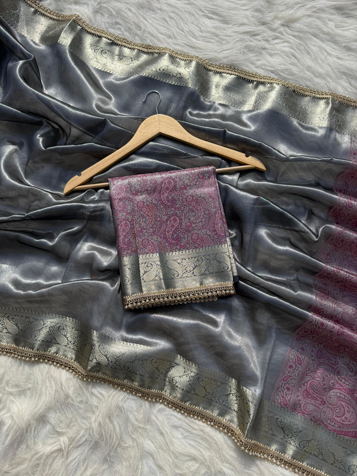 Pashmeena Banarasi Tissue Silk Saree