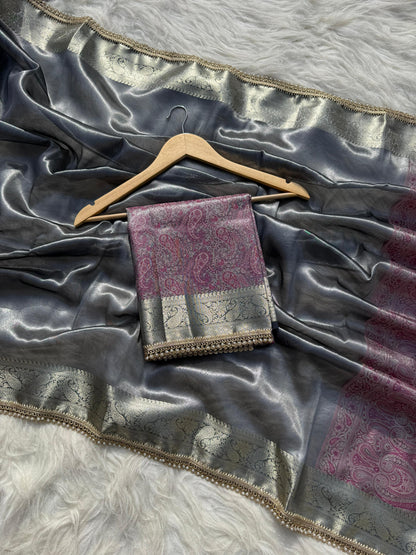 Pashmeena Banarasi Tissue Silk Saree