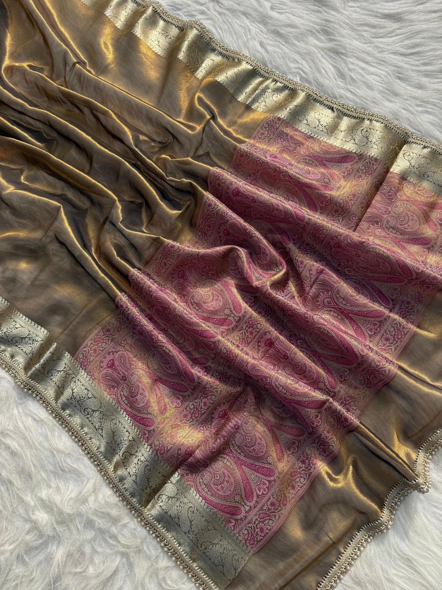 Pashmeena Banarasi Tissue Silk Saree