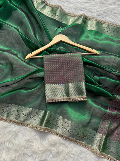 Pashmeena Banarasi Tissue Silk Saree