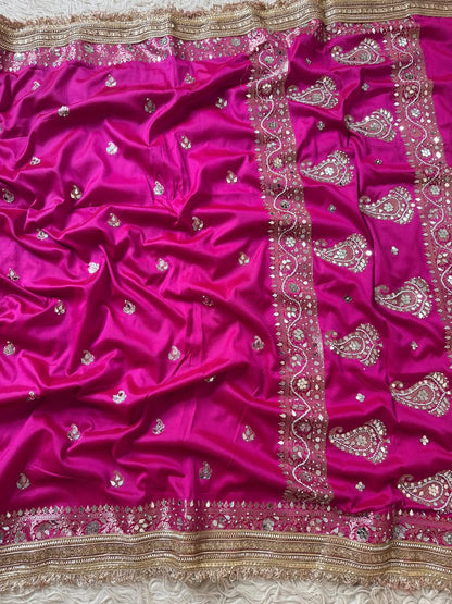 Gulbahar  Mirror Embellished Banarasi Katan Silk Saree