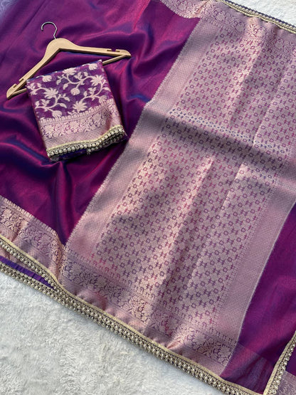 Tissue Sundari Phool Kaat
baarasi saree with  lace attached