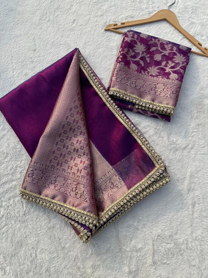Tissue Sundari Phool Kaat
baarasi saree with  lace attached