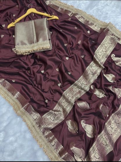 Banarasi Katan Silk Khaddi Buti Saree