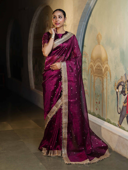 Royal Zari Buti Banarasi Tissue Silk Saree