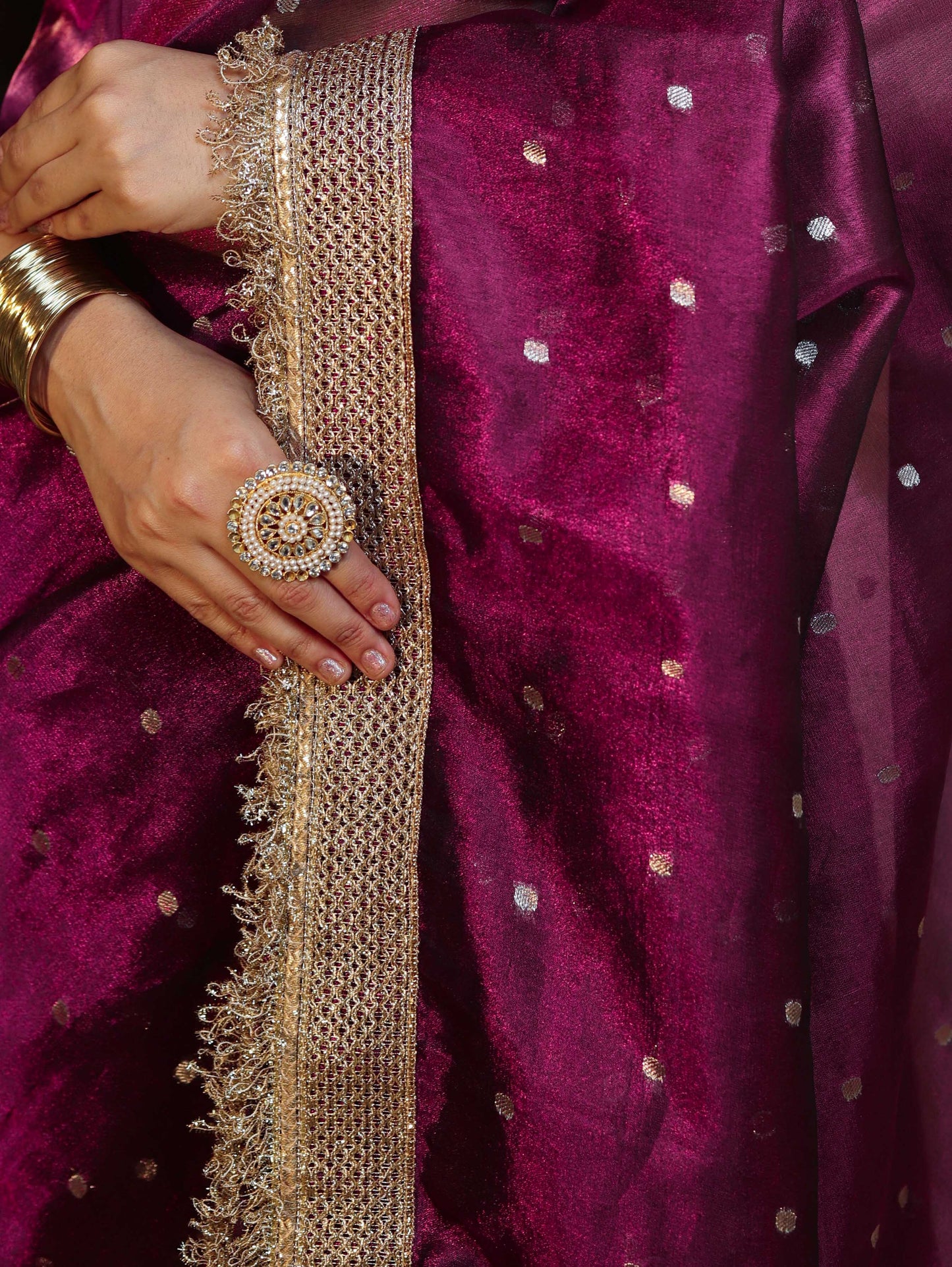 Royal Zari Buti Banarasi Tissue Silk Saree