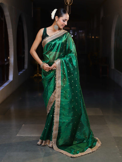 Royal Zari Buti Banarasi Tissue Silk Saree