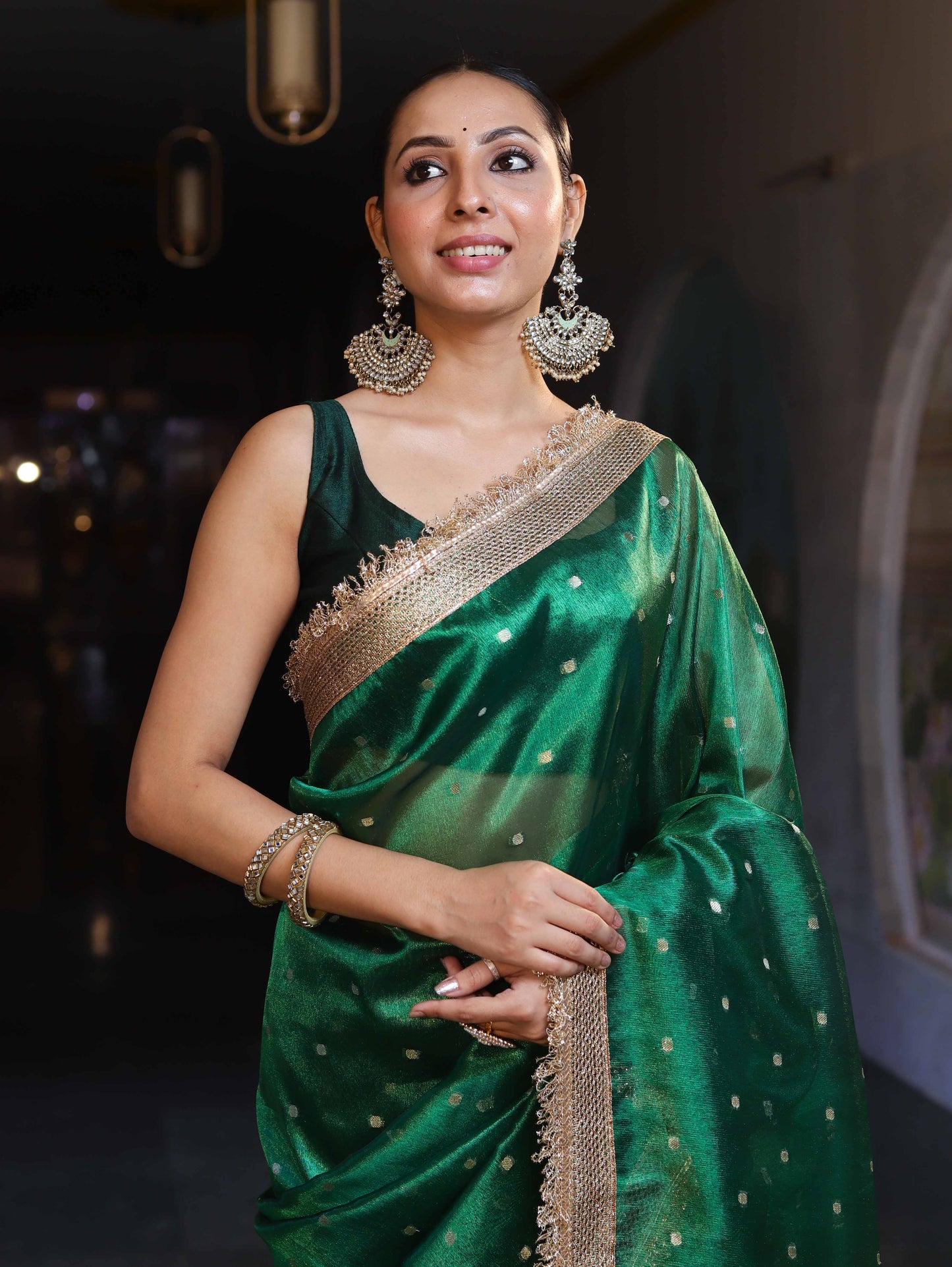 Royal Zari Buti Banarasi Tissue Silk Saree