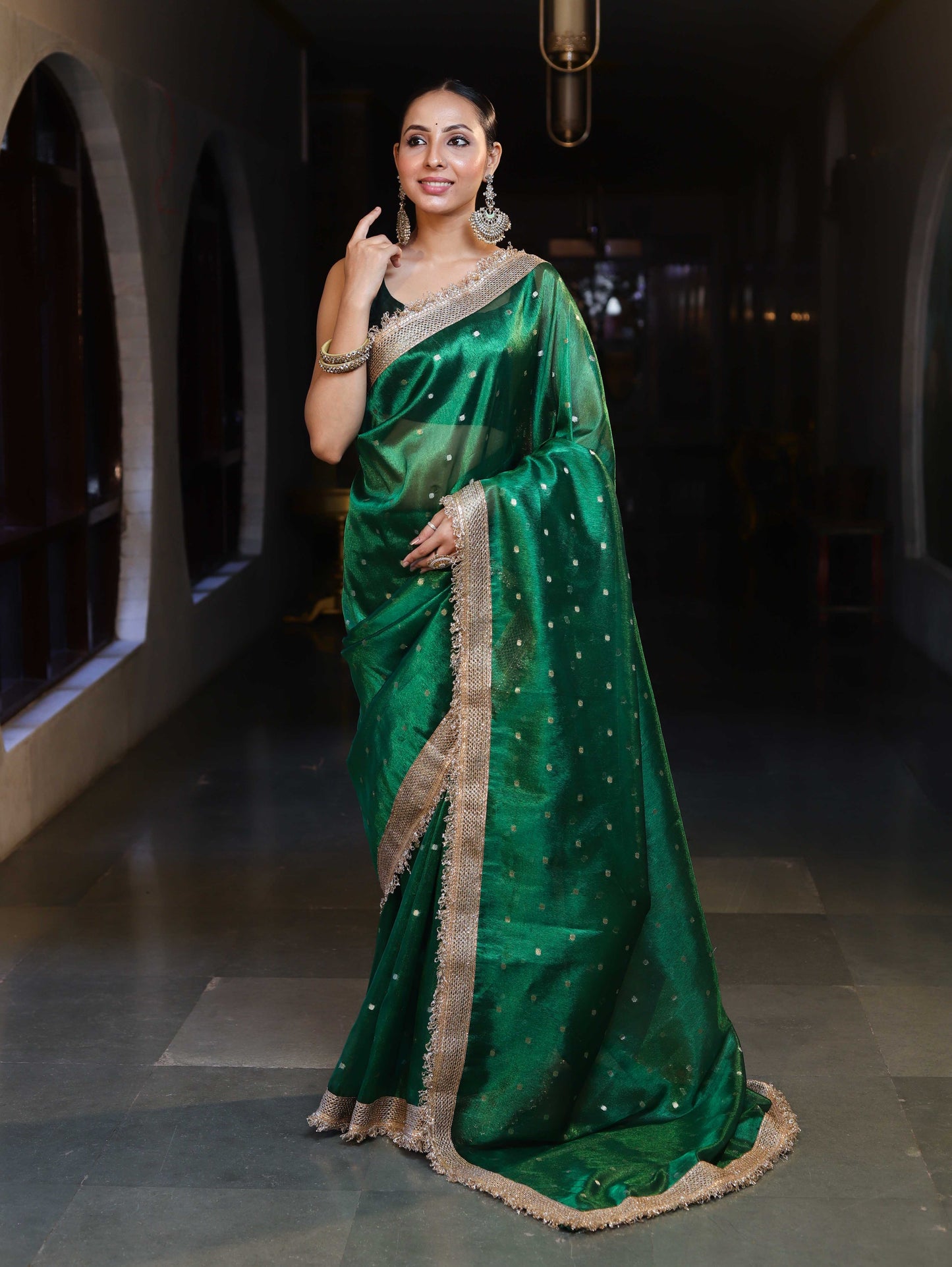 Royal Zari Buti Banarasi Tissue Silk Saree