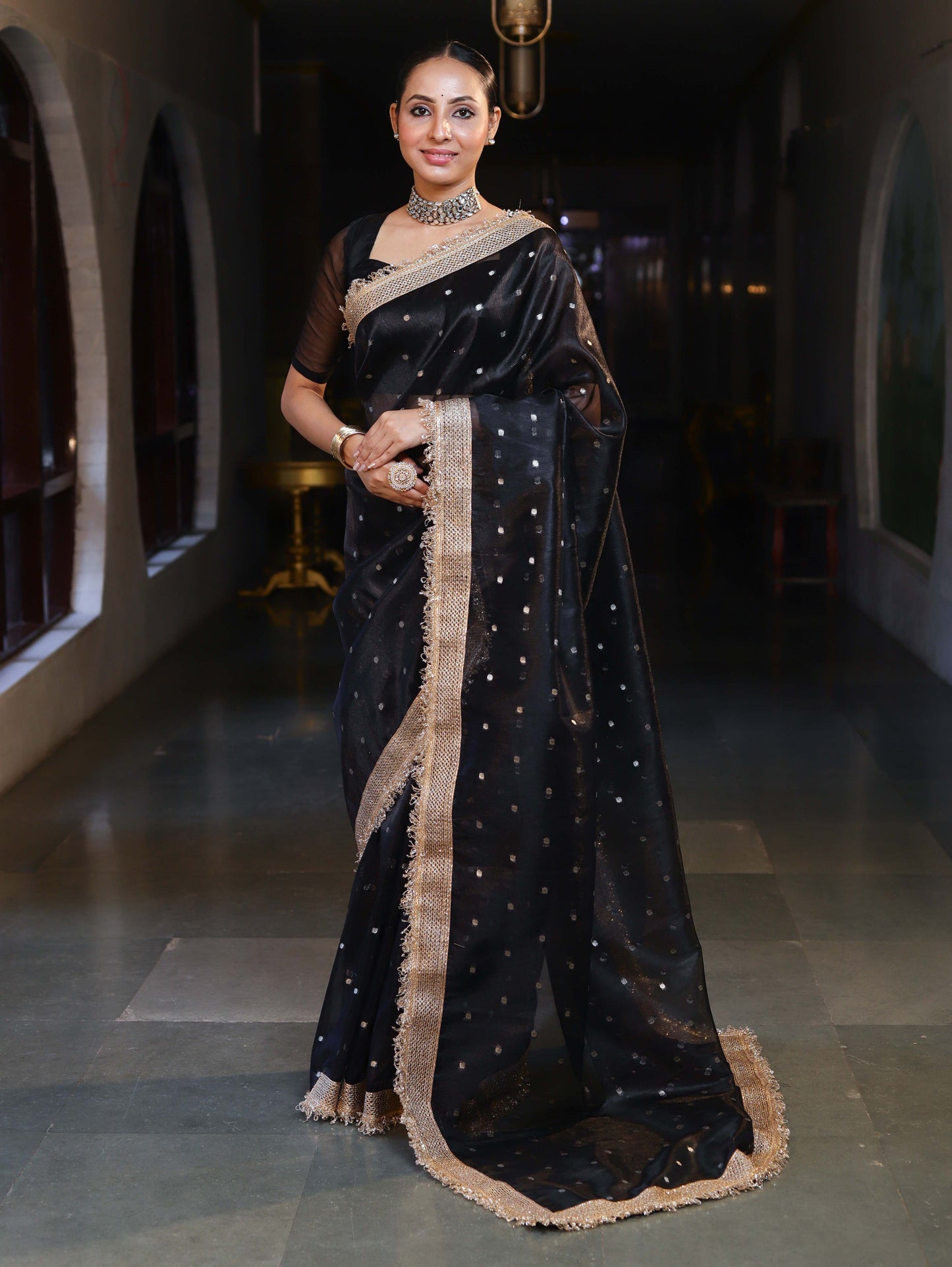 Royal Zari Buti Banarasi Tissue Silk Saree