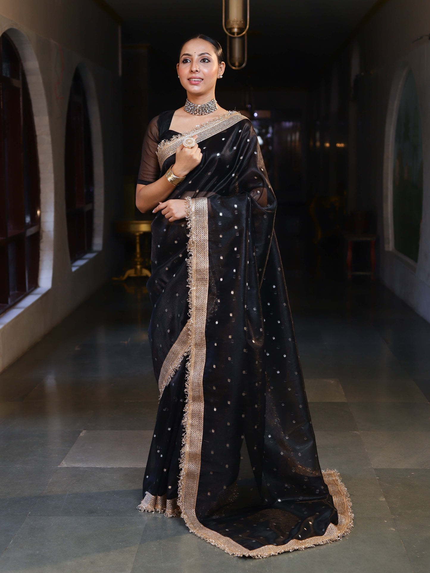 Royal Zari Buti Banarasi Tissue Silk Saree