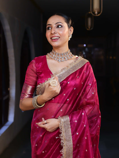 Royal Zari Buti Banarasi Tissue Silk Saree