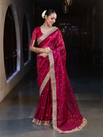 Royal Zari Buti Banarasi Tissue Silk Saree