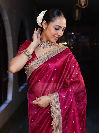 Royal Zari Buti Banarasi Tissue Silk Saree