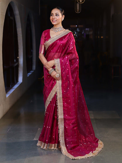 Royal Zari Buti Banarasi Tissue Silk Saree