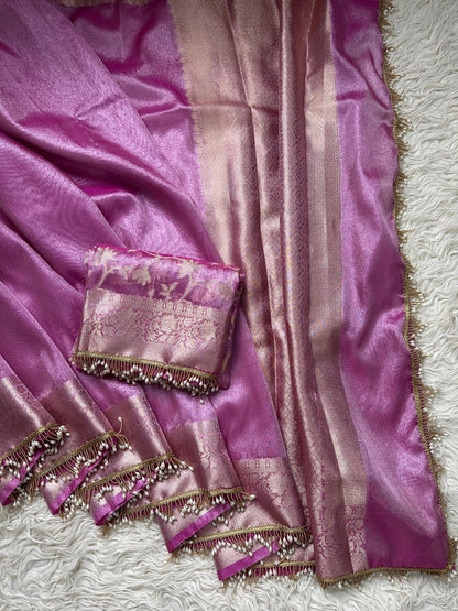 Katban Jhaalar Banarasi Tissue Silk Saree