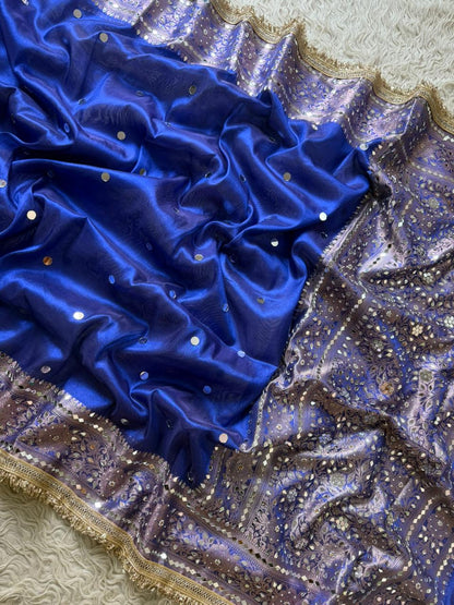 Maharani Banarasi Tissue Saree with Handcrafted Mirror Work