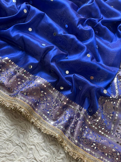 Maharani Banarasi Tissue Saree with Handcrafted Mirror Work