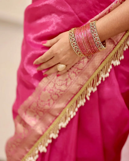 Katban Jhaalar Banarasi Tissue Silk Saree