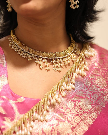 Katban Jhaalar Banarasi Tissue Silk Saree