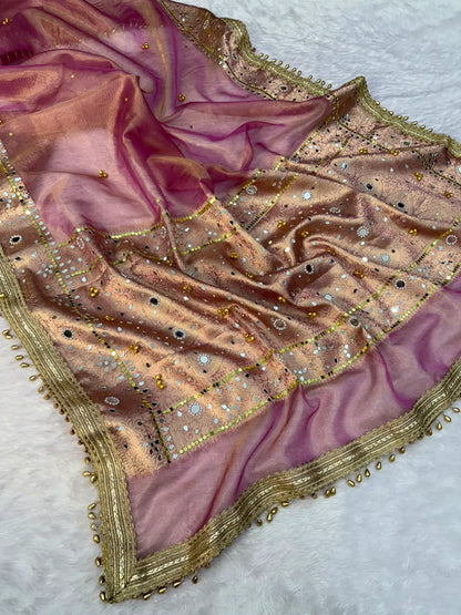 Viral Banarasi Soft Tissue Silk Ghunghroo Saree With Heavy Lace Attached