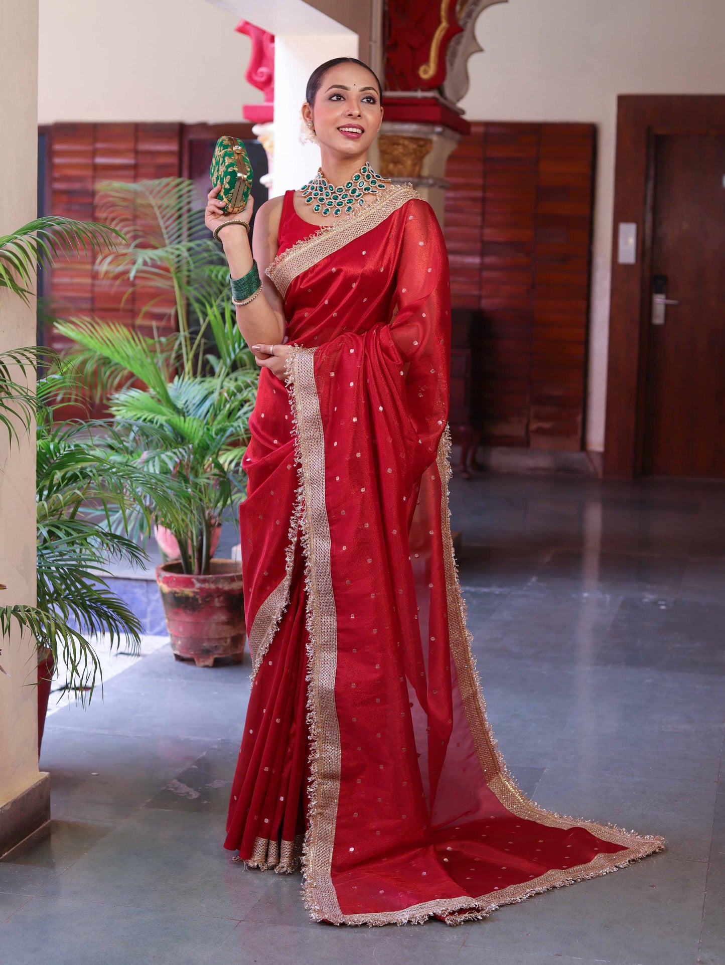 Royal Zari Buti Banarasi Tissue Silk Saree