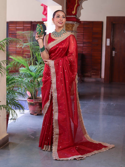 Royal Zari Buti Banarasi Tissue Silk Saree