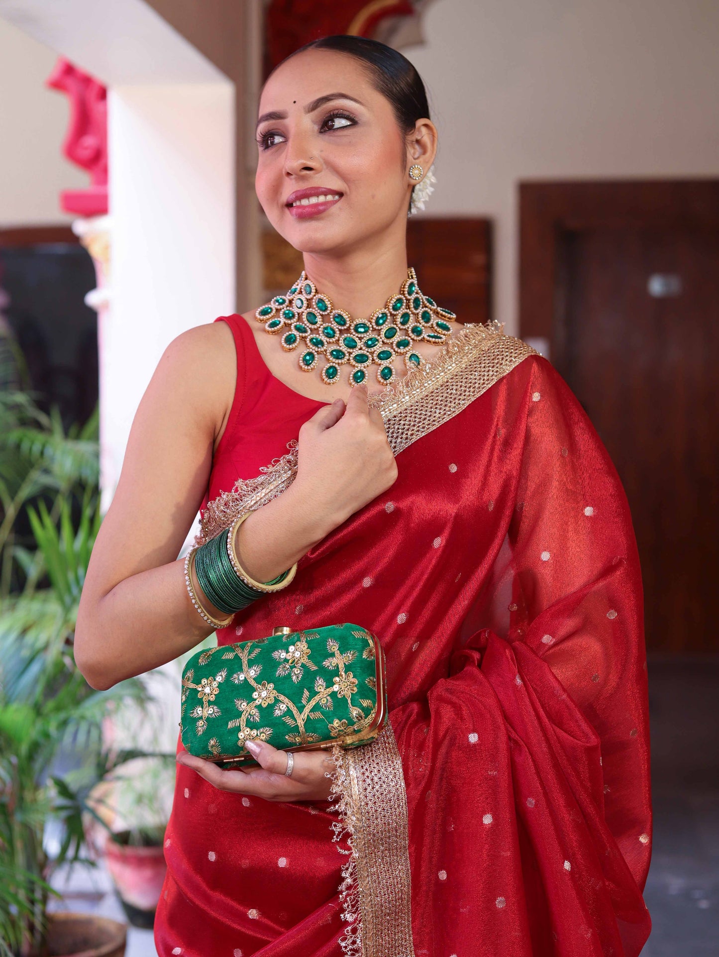 Royal Zari Buti Banarasi Tissue Silk Saree