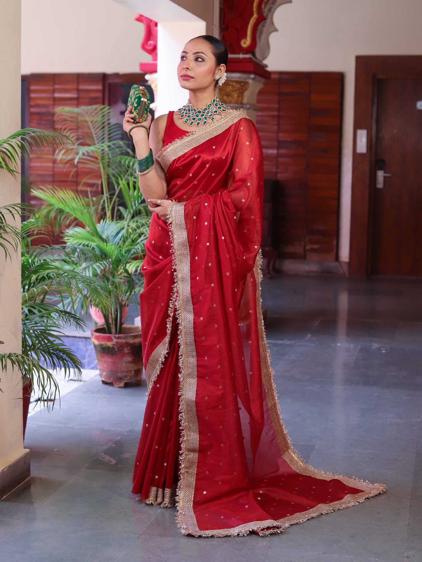 Royal Zari Buti Banarasi Tissue Silk Saree