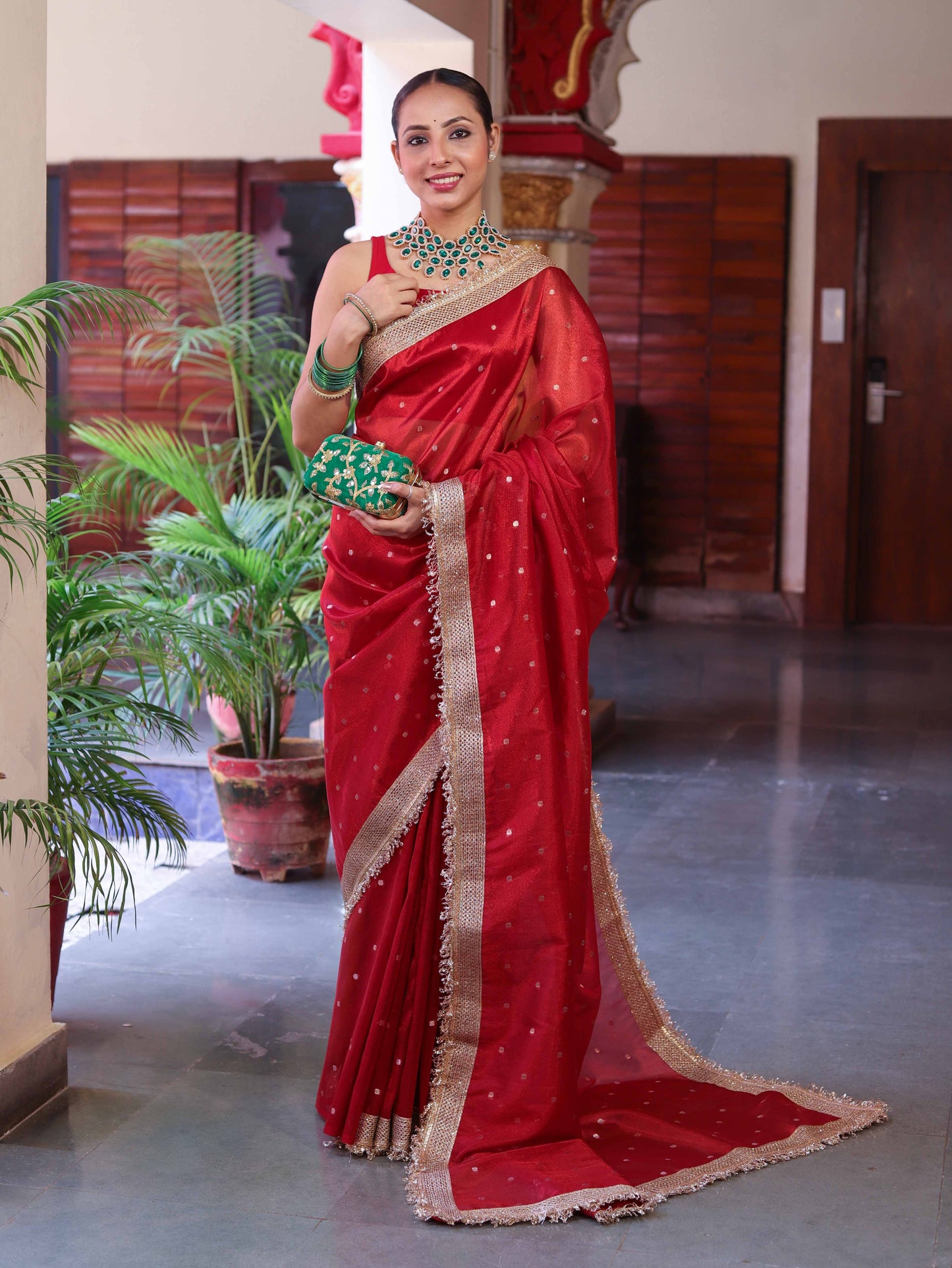 Royal Zari Buti Banarasi Tissue Silk Saree