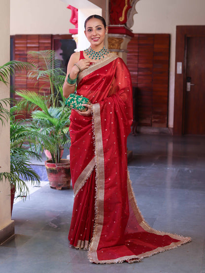 Royal Zari Buti Banarasi Tissue Silk Saree