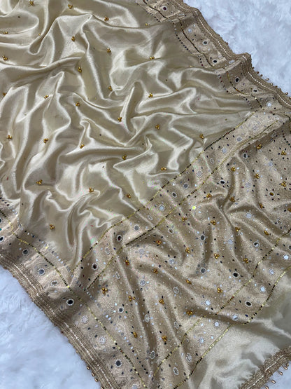 Viral Banarasi Soft Tissue Silk Ghunghroo Saree With Heavy Lace Attached