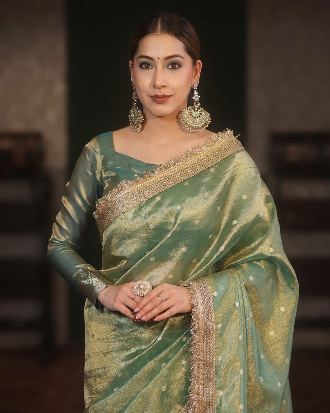 Royal Zari Buti Banarasi Tissue Silk Saree