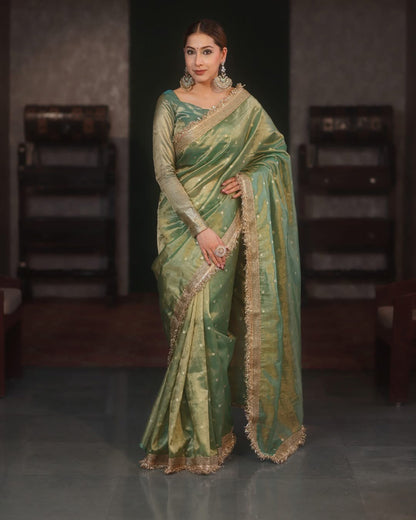 Royal Zari Buti Banarasi Tissue Silk Saree
