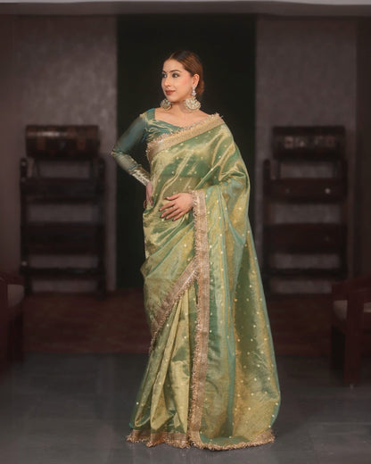 Royal Zari Buti Banarasi Tissue Silk Saree