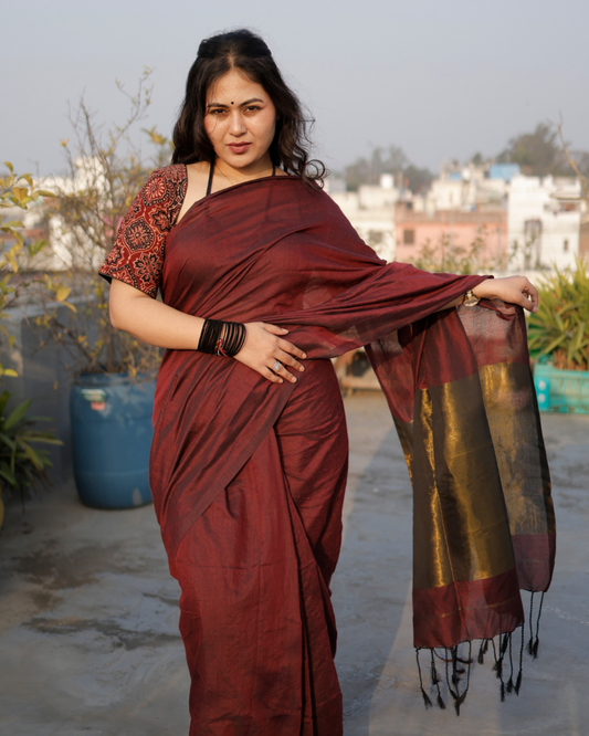 Raktim Zari Mul Cotton Saree