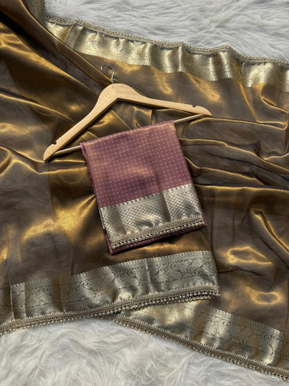 Pashmeena Banarasi Tissue Silk Saree