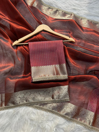 Pashmeena Banarasi Tissue Silk Saree