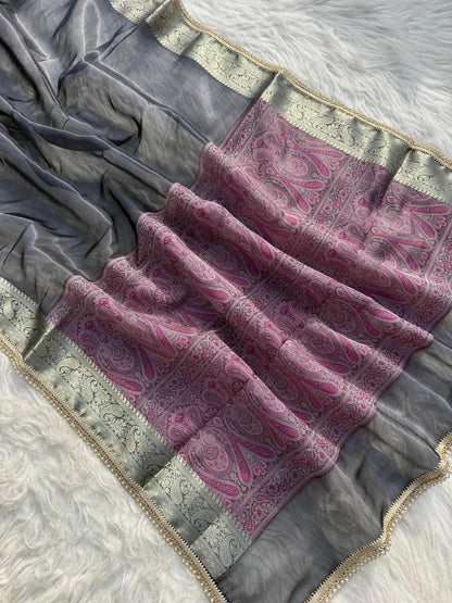 Pashmeena Banarasi Tissue Silk Saree